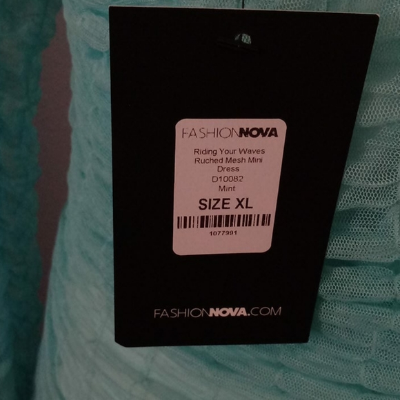 Fashion Nova mint mesh mini dress - Picture 4 of 4